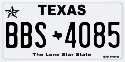 TX license plate BBS4085