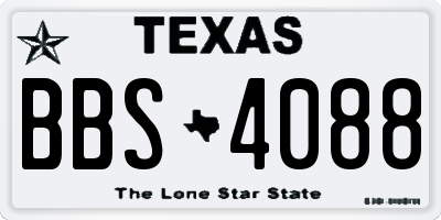 TX license plate BBS4088