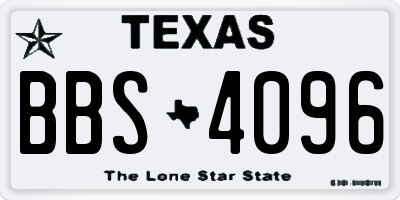 TX license plate BBS4096