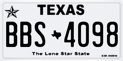 TX license plate BBS4098