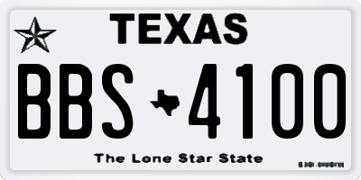 TX license plate BBS4100