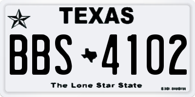 TX license plate BBS4102
