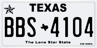 TX license plate BBS4104