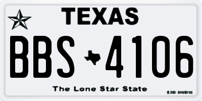 TX license plate BBS4106