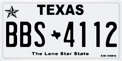 TX license plate BBS4112