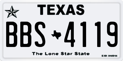 TX license plate BBS4119