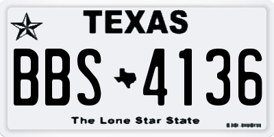 TX license plate BBS4136