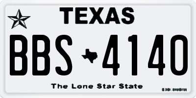 TX license plate BBS4140