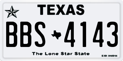 TX license plate BBS4143