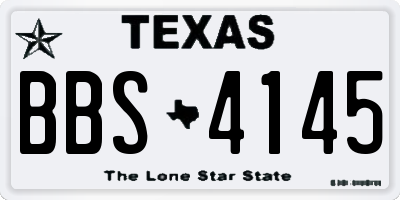 TX license plate BBS4145