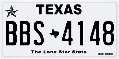 TX license plate BBS4148