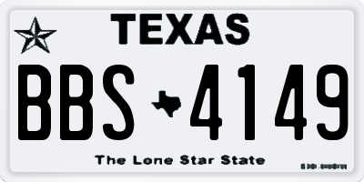 TX license plate BBS4149