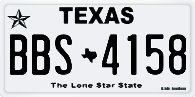 TX license plate BBS4158