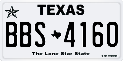 TX license plate BBS4160