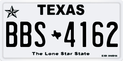 TX license plate BBS4162