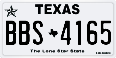 TX license plate BBS4165