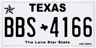 TX license plate BBS4166