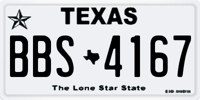TX license plate BBS4167