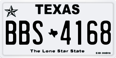 TX license plate BBS4168