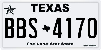 TX license plate BBS4170