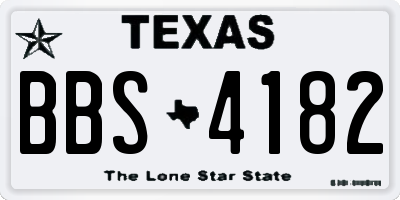 TX license plate BBS4182