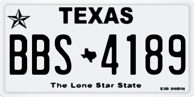 TX license plate BBS4189