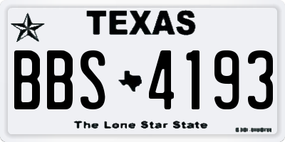 TX license plate BBS4193