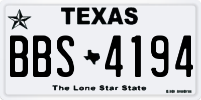 TX license plate BBS4194