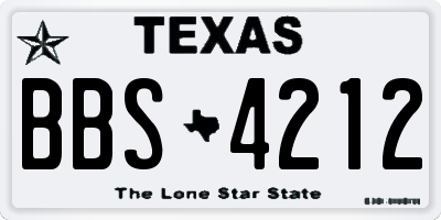 TX license plate BBS4212