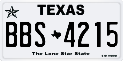 TX license plate BBS4215