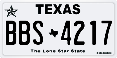 TX license plate BBS4217