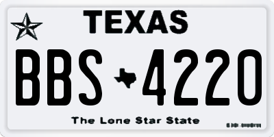 TX license plate BBS4220