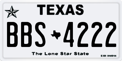 TX license plate BBS4222