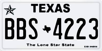 TX license plate BBS4223