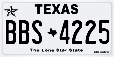 TX license plate BBS4225