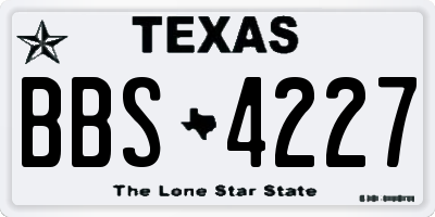 TX license plate BBS4227