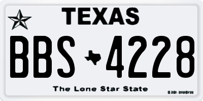 TX license plate BBS4228