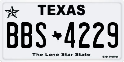 TX license plate BBS4229