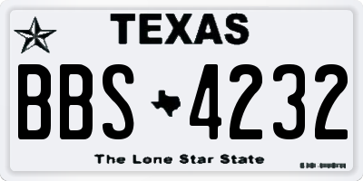 TX license plate BBS4232