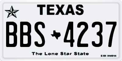 TX license plate BBS4237