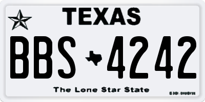TX license plate BBS4242