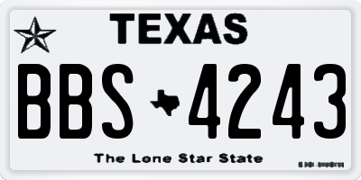 TX license plate BBS4243