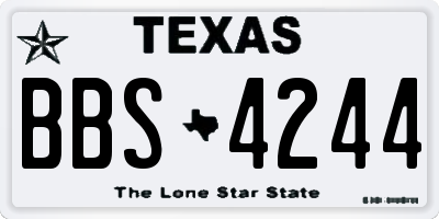 TX license plate BBS4244