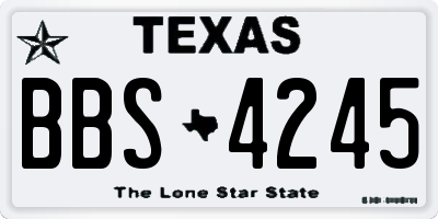 TX license plate BBS4245