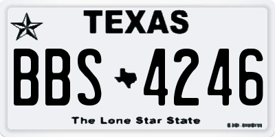 TX license plate BBS4246