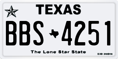 TX license plate BBS4251