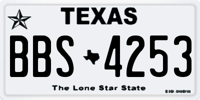 TX license plate BBS4253