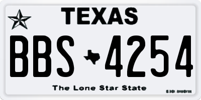TX license plate BBS4254