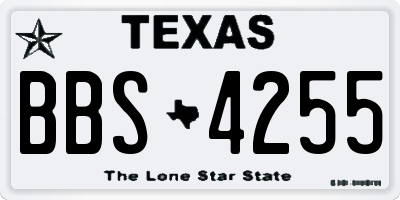 TX license plate BBS4255