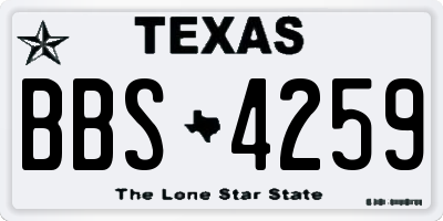 TX license plate BBS4259